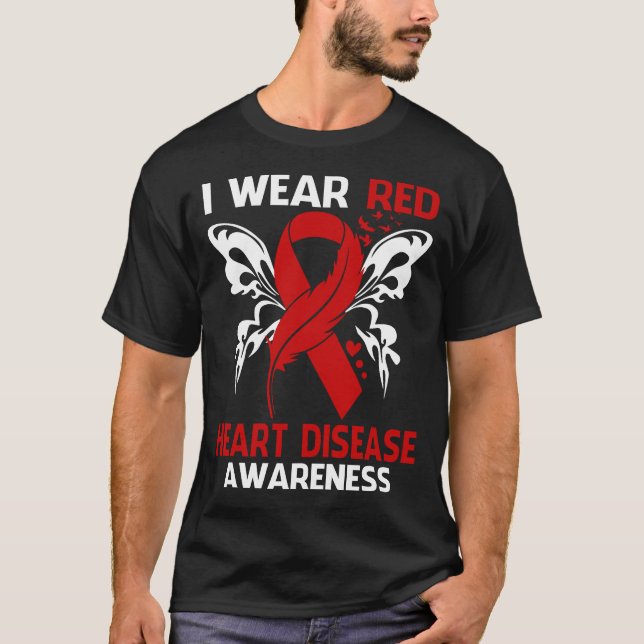 Ich trage Rot wegen HERZ-KRANKHEIT T-Shirt (Vorderseite)