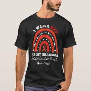 Ich trage Rot wegen meiner Oma plötzlichen Herzsti T-Shirt