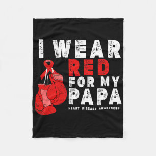 Ich trage Rot wegen meiner Papa-Herzerkrankung Fleecedecke
