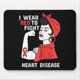 Ich trage Rot zur Bekämpfung von Herzerkrankungen Mousepad