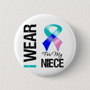 Ich trage Schilddrüsenkrebs-Band für meine Nicht Button