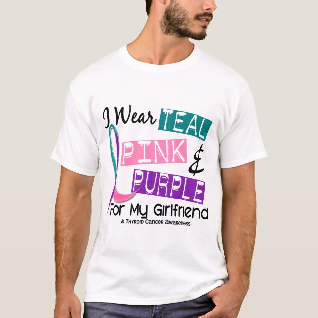 Ich trage Schilddrüsenkrebs-Band für meine T-Shirt (Vorderseite)
