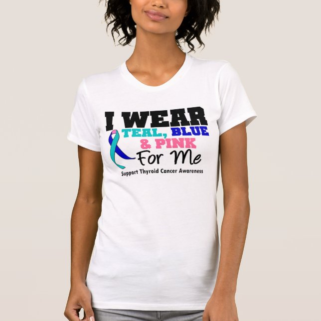 Ich trage Schilddrüsenkrebs-Band für mich T-Shirt (Vorderseite)
