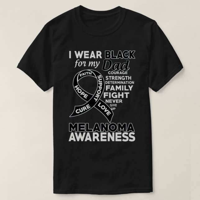 Ich trage Schwarz für meinen Vater Melanom-Bewusst T-Shirt (Design vorne)