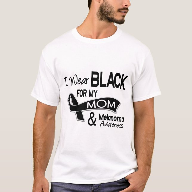 Ich trage Schwarzes für mein Melanomen der Mama-42 T-Shirt (Vorderseite)