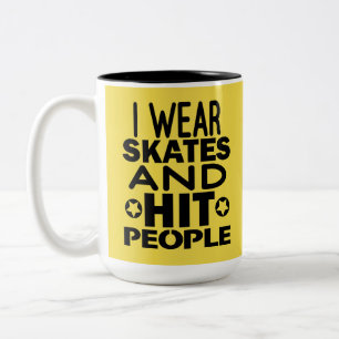 Ich trage Skate und Schlagleute, Rolle Derby Zweifarbige Tasse