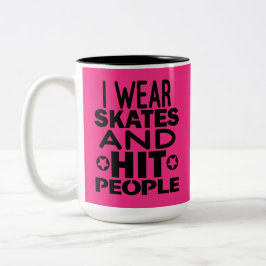 Ich trage Skate und Schlagleute, Rolle Derby Zweifarbige Tasse