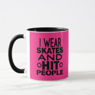 Ich trage Skate und trage Leute, Roller Derby Tasse