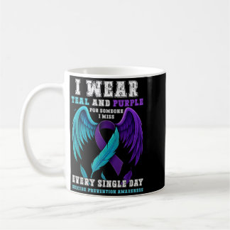 Ich trage Teal Purple Ribbon Präventionsbewusstsei Kaffeetasse