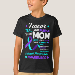 Ich trage Teal & Purpur Für Meine Mutter Selbstmor T-Shirt
