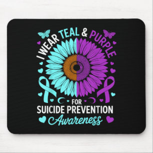 Ich trage Teal & Purpur für Suizidprävention BW Mousepad