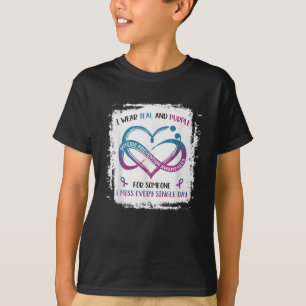 Ich trage Türkis Lila für jemanden, den ich jeden T-Shirt