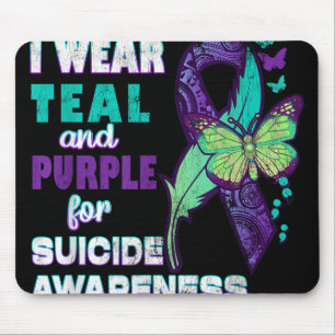Ich trage Türkis Lila für Suizidbewusstsein ihr Fr Mousepad