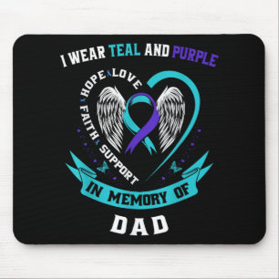 Ich trage Türkis und Lila für das Bewusstsein für  Mousepad