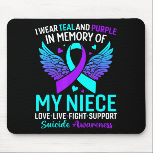 Ich trage Türkis und Lila für die Prävention für m Mousepad