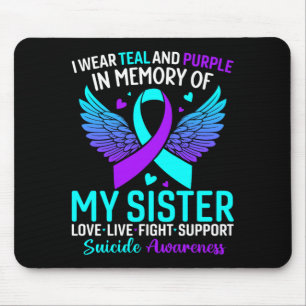Ich trage Türkis und Lila für die Prävention für m Mousepad