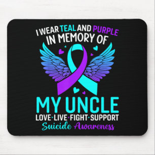 Ich trage Türkis und Lila für die Prävention für m Mousepad