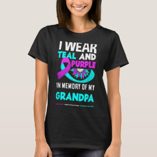 Ich trage Türkis und Lila für die Prävention für m T-Shirt