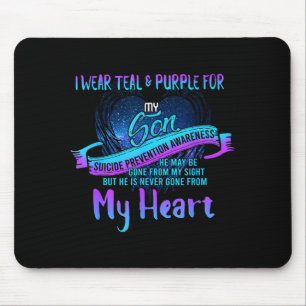 Ich trage Türkis und Lila für die Prävention meine Mousepad
