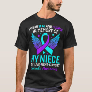 Ich trage Türkis und Lila für die Prävention meine T-Shirt