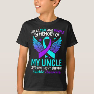 Ich trage Türkis und Lila für die Prävention meine T-Shirt