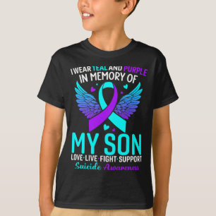Ich trage Türkis und Lila für die Prävention meine T-Shirt