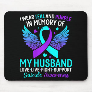 Ich trage Türkis und Lila für die Selbstmordpräven Mousepad