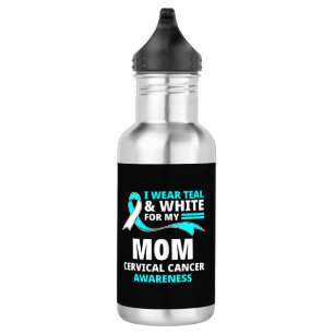 Ich trage Türkis und Weiß meine Mutter Gebärmutter Edelstahlflasche