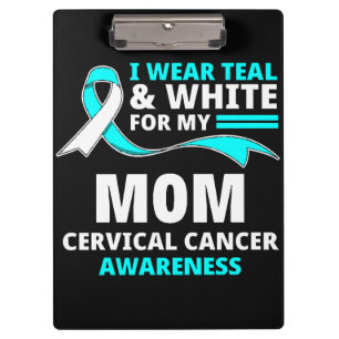 Ich trage Türkis und Weiß meine Mutter Gebärmutter Klemmbrett