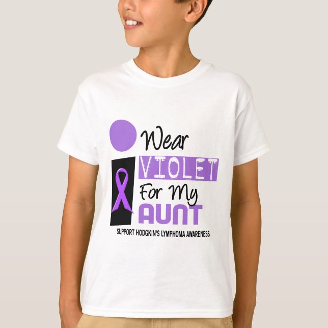 Ich trage Veilchen für mein Lymphom Tanten-9 T-Shirt (Vorderseite)