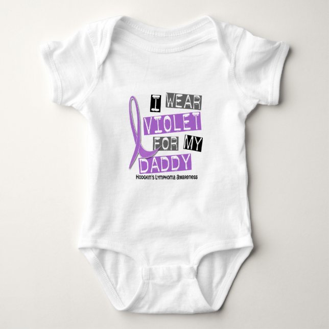 Ich trage Veilchen für meinen Morbus Hodgkin des Baby Strampler (Vorderseite)