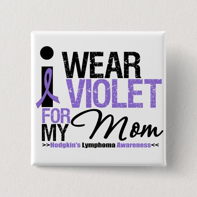 Ich trage Violett für meine Mama Button (Vorderseite)