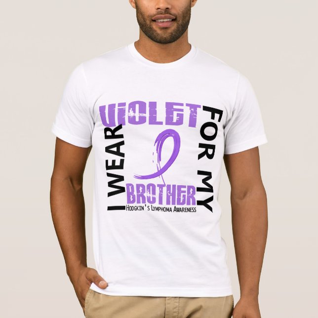 Ich trage violetten Morbus Hodgkin des Bruder-46 T-Shirt (Vorderseite)