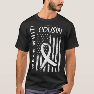 Ich trage Weiß für meinen Cousin Lungenkrebs Bewus T-Shirt