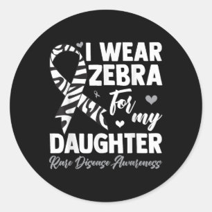 Ich trage Zebra für meine Tochter, seltene Krankhe Runder Aufkleber