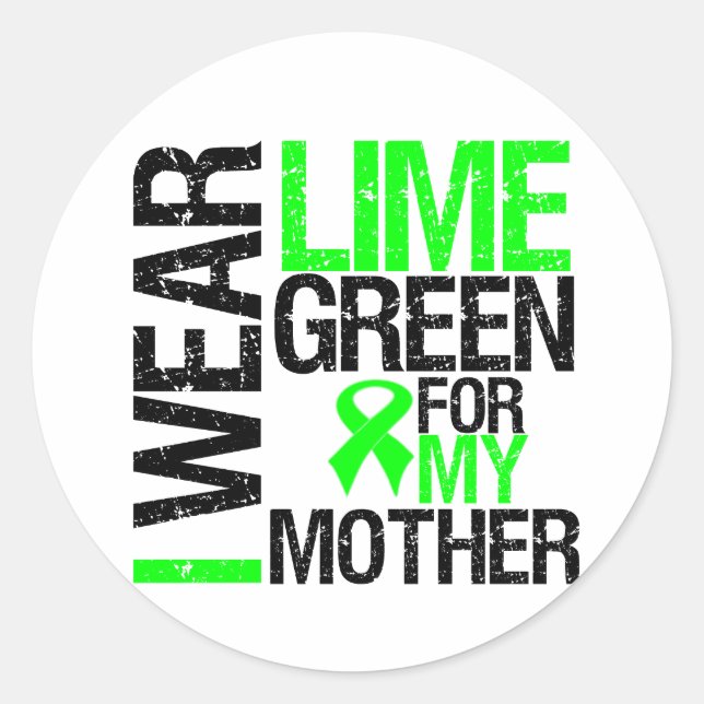 Ich trage Zitronengrün für meine Mutter Lymphome Runder Aufkleber (Vorderseite)