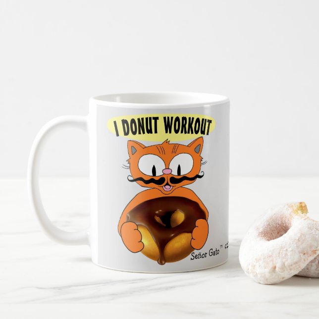 Ich trainiere nicht mit Donuts Humorvolle Donuts Kaffeetasse (Mit Donut)