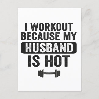 Ich trainiere, weil mein Ehemann heiße Fitness ist Einladungspostkarte