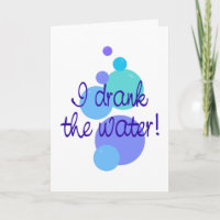 Ich trank Wasser