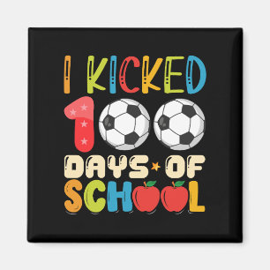 Ich trat 100 Tage Schule Fußballfan Magnet