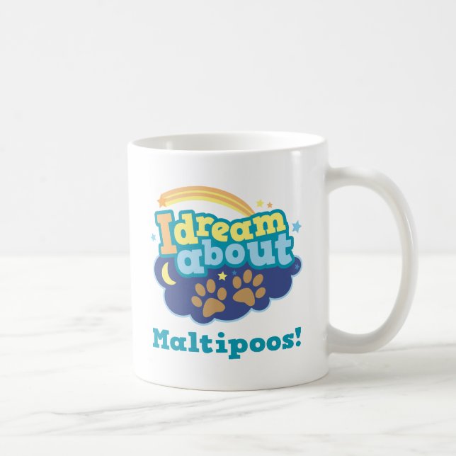 Ich träume über Maltipoos Hundezucht-Geschenk Kaffeetasse (Rechts)