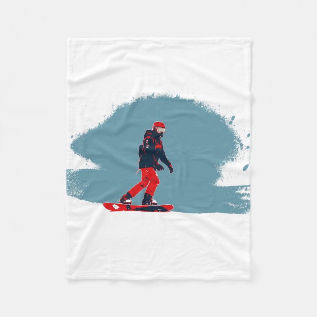 Ich träume vom Snowboarden - Snowboarder Fleecedecke (Vorderseite)