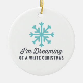Ich träume von einem Blau des weißes Weihnachten| Keramik Ornament