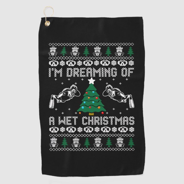 Ich träume von einem nassen Weihnachten Golfhandtuch (Vorderseite)