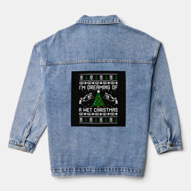 Ich träume von einem nassen Weihnachten Jeansjacke (Rückseite)