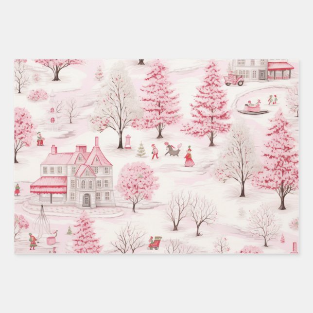 Ich träume von einem rosa Weihnachten Geschenkpapier Set (Vorderseite 3)