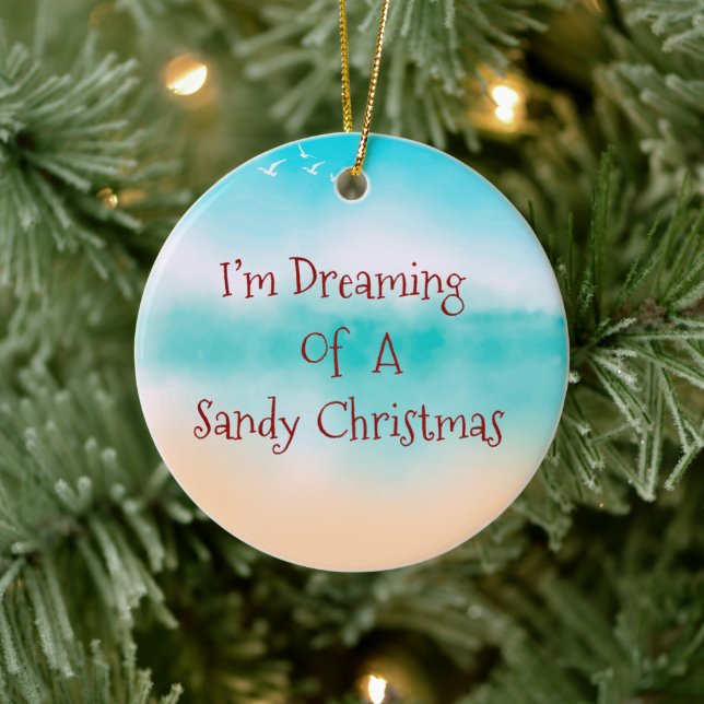 Ich träume von einem sandigen Weihnachtsfest Keramik Ornament (Baum)