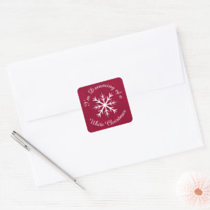 Ich träume von einem weißen Weihnachten - Schneefl Quadratischer Aufkleber