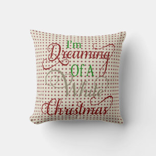 Ich träume von einem weißen Weihnachtskissen Polka Kissen