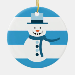 Ich träume von einem weißen Winterschneemann Keramik Ornament
